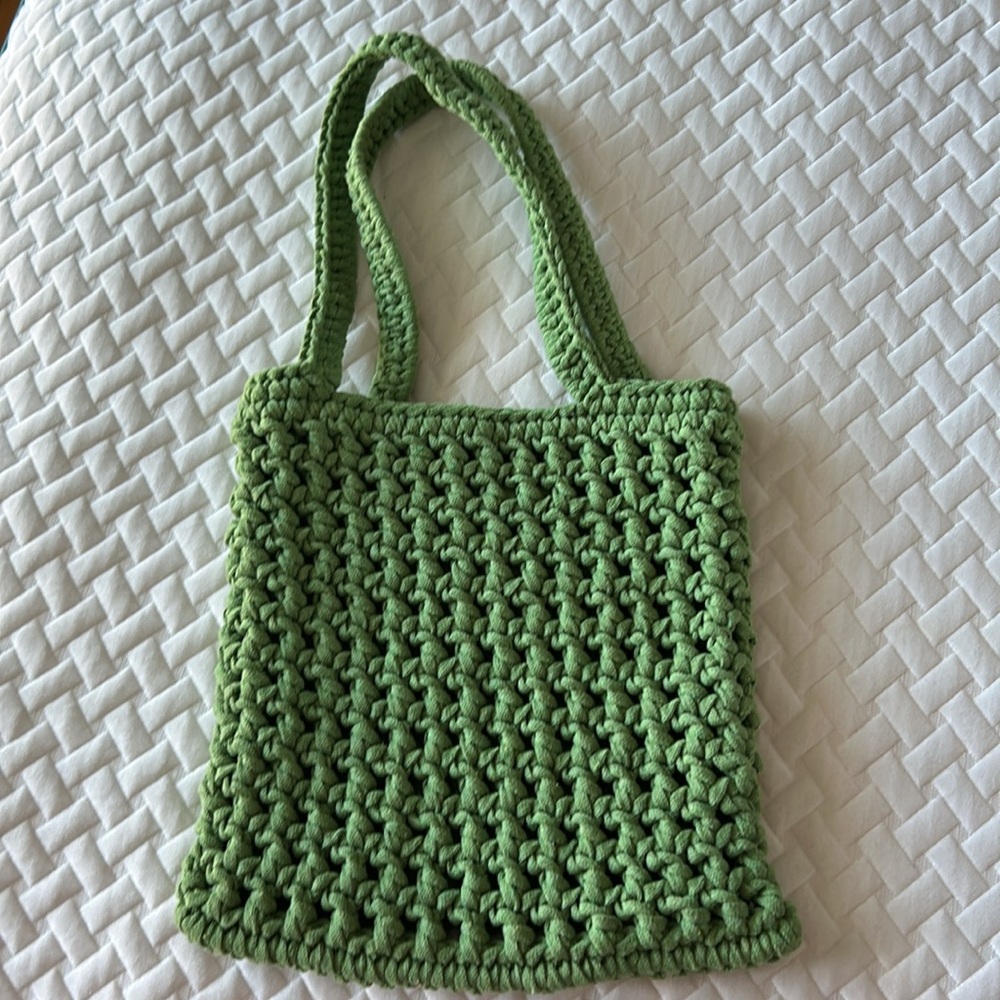 NWOT Anthropologie x Binge knitting
 midi beach tote bag in lime green